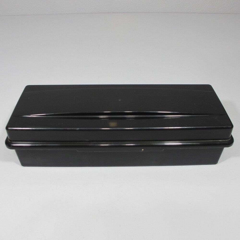 Alpha Audio Cassette Plastic Storage Box Case Holder Holds 15 24 Tapes Black
